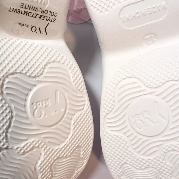 YVO Girls White Platform Chain Clogs Size 12 Acrylic Bow NEW w/ Tags - Picture 2 of 8